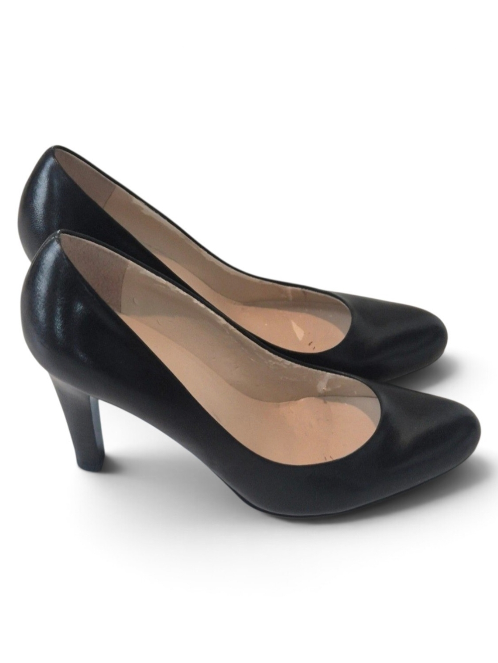 Lauren Ralph Lauren Black Leather Slip On Round Toe Pumps Heels Size 9M